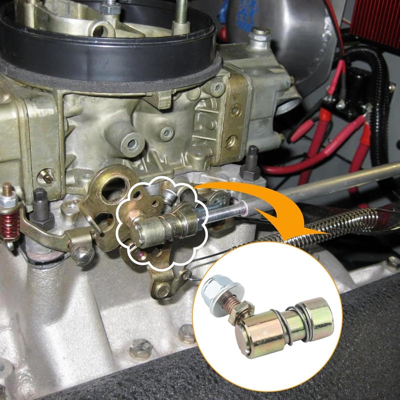 shiguan Throttle Disconnect, Quick Release Ball Joint, 1/4-28 in Female Thread, with Spring, Washers and Lock Nut, for Throttle Cable Ball End, Steel Carburetor Linkages - Image 3